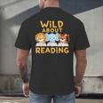 Wild About Reading Cute Animal Book Lover Kids Men's Back Print T-Shirt Wild About Reading Cute Animal Book Lover Kids Men's Back Print T-Shirt