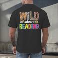 Wild About Reading Library Day Reading Books & Bookworm Men's Back Print T-Shirt Wild About Reading Library Day Reading Books & Bookworm Men's Back Print T-Shirt
