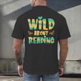 WILD ABOUT READING I Love Books Bookworm Library Day Men's Back Print T-Shirt