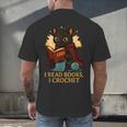 Wizard Cat Reading a Book While Crocheting Men's Back Print T-Shirt Wizard Cat Reading a Book While Crocheting Men's Back Print T-Shirt