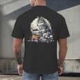 Wolf Reading Book Librarian Library Wolves Men's Back Print T-Shirt