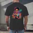 Woman Reading Book Lover Geometric Girl Afro History Men's Back Print T-Shirt