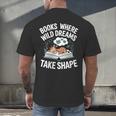 Women's Wild Dreams Reading Giraffe Book Reader Zoo Animals Kids Men's Back Print T-Shirt