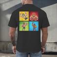 Wrestling Comic Book Wrestler Mexican Lucha Libre Mask Men's Back Print T-Shirt