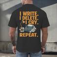 I Write Book Writer Author Book Writing Novelist Men's Back Print T-Shirt