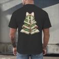 Xmas Tree Books Merry Christmas Coquette Bow Teacher Holiday Men's Back Print T-Shirt Xmas Tree Books Merry Christmas Coquette Bow Teacher Holiday Men's Back Print T-Shirt