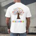 100 Days In The Books Reading Teacher 100th Day Of School Premium Tri-Blend Men's Back Print T-Shirt