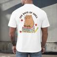 100 Days Of Chill Cute Capybara School Book Lover Men's Back Print T-Shirt 100 Days Of Chill Cute Capybara School Book Lover Men's Back Print T-Shirt