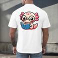 Adorable Book Lover Axolotl With Reading Glasses Cute Men's Back Print T-Shirt Adorable Book Lover Axolotl With Reading Glasses Cute Men's Back Print T-Shirt