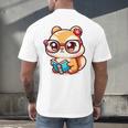 Adorable Book Lover Chipmunk With Reading Glasses Cute Premium Men's Back Print T-Shirt Adorable Book Lover Chipmunk With Reading Glasses Cute Premium Men's Back Print T-Shirt