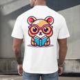 Adorable Book Lover Quokka With Reading Glasses Cute Men's Back Print T-Shirt Adorable Book Lover Quokka With Reading Glasses Cute Men's Back Print T-Shirt