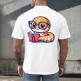 Adorable Book Lover Rattlesnake With Reading Glasses Cute Men's Back Print T-Shirt Adorable Book Lover Rattlesnake With Reading Glasses Cute Men's Back Print T-Shirt