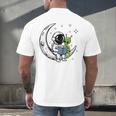 Astronaut Reading Book To Alien Moon Space Astronomy Men's Back Print T-Shirt