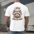 Audio Book Reader Book Lover Raccoon I Read With My Ears Men's Back Print T-Shirt