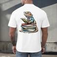 Bearded Dragon Reading Books Matching Bookworm Librarian Men's Back Print T-Shirt Bearded Dragon Reading Books Matching Bookworm Librarian Men's Back Print T-Shirt