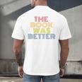 The Book Was Better Retro 70s Vintage Premium Tri-Blend Men's Back Print T-Shirt