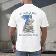 A Book A Day Keeps Reality Away Premium Tri-Blend Men's Back Print T-Shirt