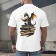 Book Dragon Men's Back Print T-Shirt