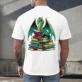 Book Dragon Reading Books Men's Back Print T-Shirt