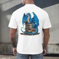 Book Lover Bookworm Reading Books Dragon Premium Tri-Blend Men's Back Print T-Shirt