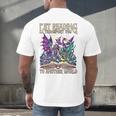 Book Lover Dragon Reading Transport You To Another World Men's Back Print T-Shirt Book Lover Dragon Reading Transport You To Another World Men's Back Print T-Shirt