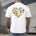 Book Lover Librarian Books Heart Valentine Men's Back Print T-Shirt