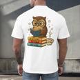 Book Lover Owl Reading Bookish Library Read Books Be Kind Men's Back Print T-Shirt Book Lover Owl Reading Bookish Library Read Books Be Kind Men's Back Print T-Shirt
