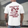Book Readers Forced To Work Sadness Men's Back Print T-Shirt Book Readers Forced To Work Sadness Men's Back Print T-Shirt