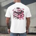 All Booked For Valentine's Teacher Coquette Bow Coffee Book Men's Back Print T-Shirt