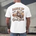 Bookish Retro Western Cowgirl Texas Book Lover Novel Reader Men's Back Print T-Shirt Bookish Retro Western Cowgirl Texas Book Lover Novel Reader Men's Back Print T-Shirt