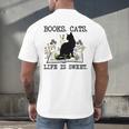 Books Cats Life Is Sweet Cat Book Lover Men Women Teen Men's Back Print T-Shirt Books Cats Life Is Sweet Cat Book Lover Men Women Teen Men's Back Print T-Shirt
