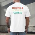 Books Coffee Cats Social Justice Men's Back Print T-Shirt Books Coffee Cats Social Justice Men's Back Print T-Shirt