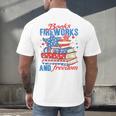 Books Fireworks And Freedom 4th Of July Book Lover Men's Back Print T-Shirt