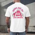 Books Are My Love Language Valentine Book Lover Men's Back Print T-Shirt
