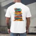Books Painting Colorful Art Abstract Graphic Books Men's Back Print T-Shirt