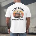 I Like Books More Than People Glasses Men's Back Print T-Shirt I Like Books More Than People Glasses Men's Back Print T-Shirt