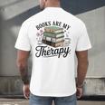 Books Are My Therapy Bookworm Reading Men's Back Print T-Shirt