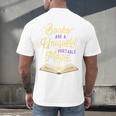 Books Are A Uniquely Portable Magic Reading Bookworm Men's Back Print T-Shirt Books Are A Uniquely Portable Magic Reading Bookworm Men's Back Print T-Shirt