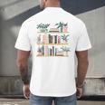 Bookshelves With Books & Plants Premium Men's Back Print T-Shirt Bookshelves With Books & Plants Premium Men's Back Print T-Shirt