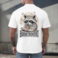 Booktrovert Raccoon Reading And Coffee For Book Lover Men's Back Print T-Shirt