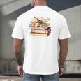 Booktrovert Vintage Wildflowers Books For Book Lovers Men's Back Print T-Shirt