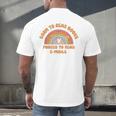 Born To Read Books Forced To Emails Vintage Retro Rainbow Men's Back Print T-Shirt