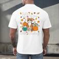 Cat Fall In Love With Reading Book Lover Autumn Men's Back Print T-Shirt