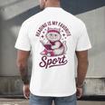 Cat Reading Is My Favorite Sport Retro Book Lover Men's Back Print T-Shirt