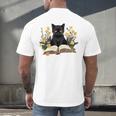 Cat Shirts For Women Book Lover Shirt Cute Cat And Book Premium Tri-Blend Men's Back Print T-Shirt