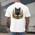 Cat For Women Book Lover Cute Cat And Book Men's Back Print T-Shirt