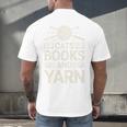 Cats Books And Yarn Crocheter Crocheting Men's Back Print T-Shirt Cats Books And Yarn Crocheter Crocheting Men's Back Print T-Shirt