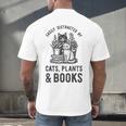 Cats Plants And Books Shirt Plant Lover Gardening Men's Back Print T-Shirt Cats Plants And Books Shirt Plant Lover Gardening Men's Back Print T-Shirt