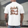 Christmas Cats Bookshelf Gingerbread Men's Back Print T-Shirt