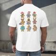 Christmas Library Gingerbread Man Books Lover Bookworm Men's Back Print T-Shirt